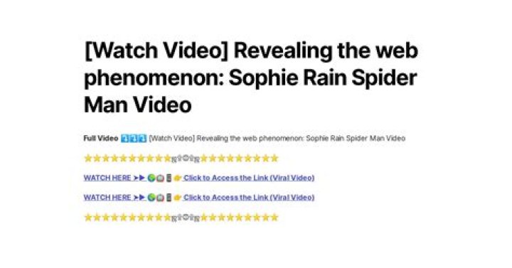 Unmasking The Fascination: The Free Sophie Rain Spiderman Video Phenomenon